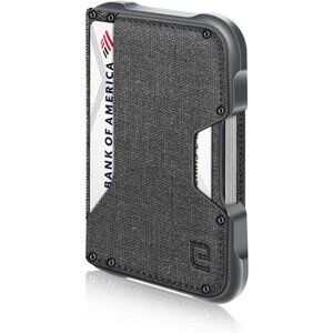 PU Leather Bifold Front Pocket Slim Wallet for Men, Aluminum Metal Travel